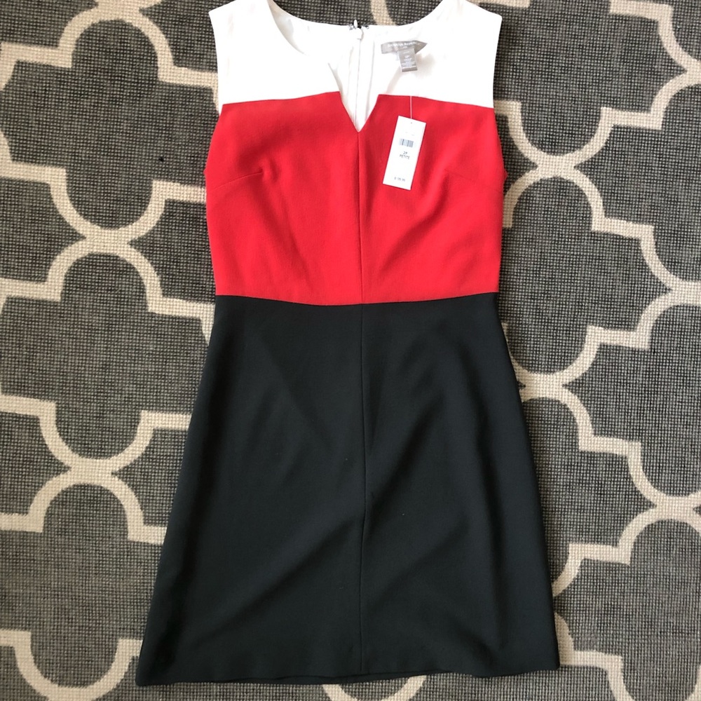 Orange color block dress